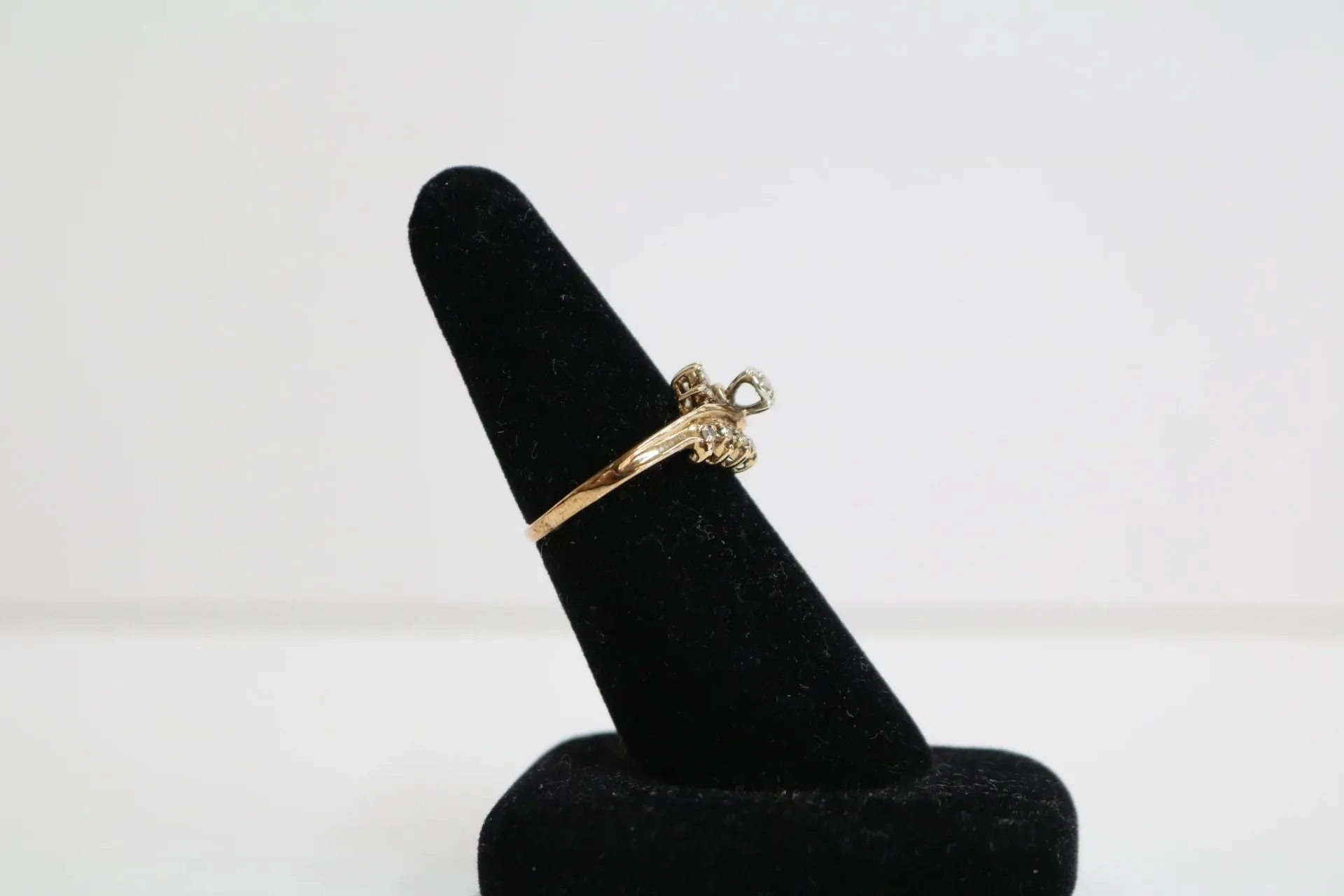 10K Yellow Gold Diamond Bypass Ring (Size 7)