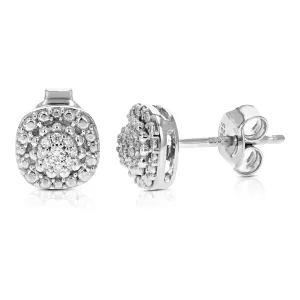 1/10 cttw Round Diamond Stud Earrings in .925 Silver