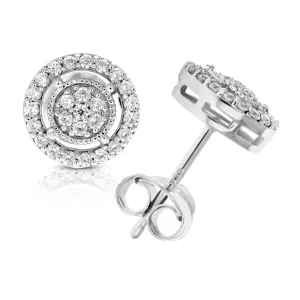 1/2 cttw Diamond Stud Composite Earrings in Silver