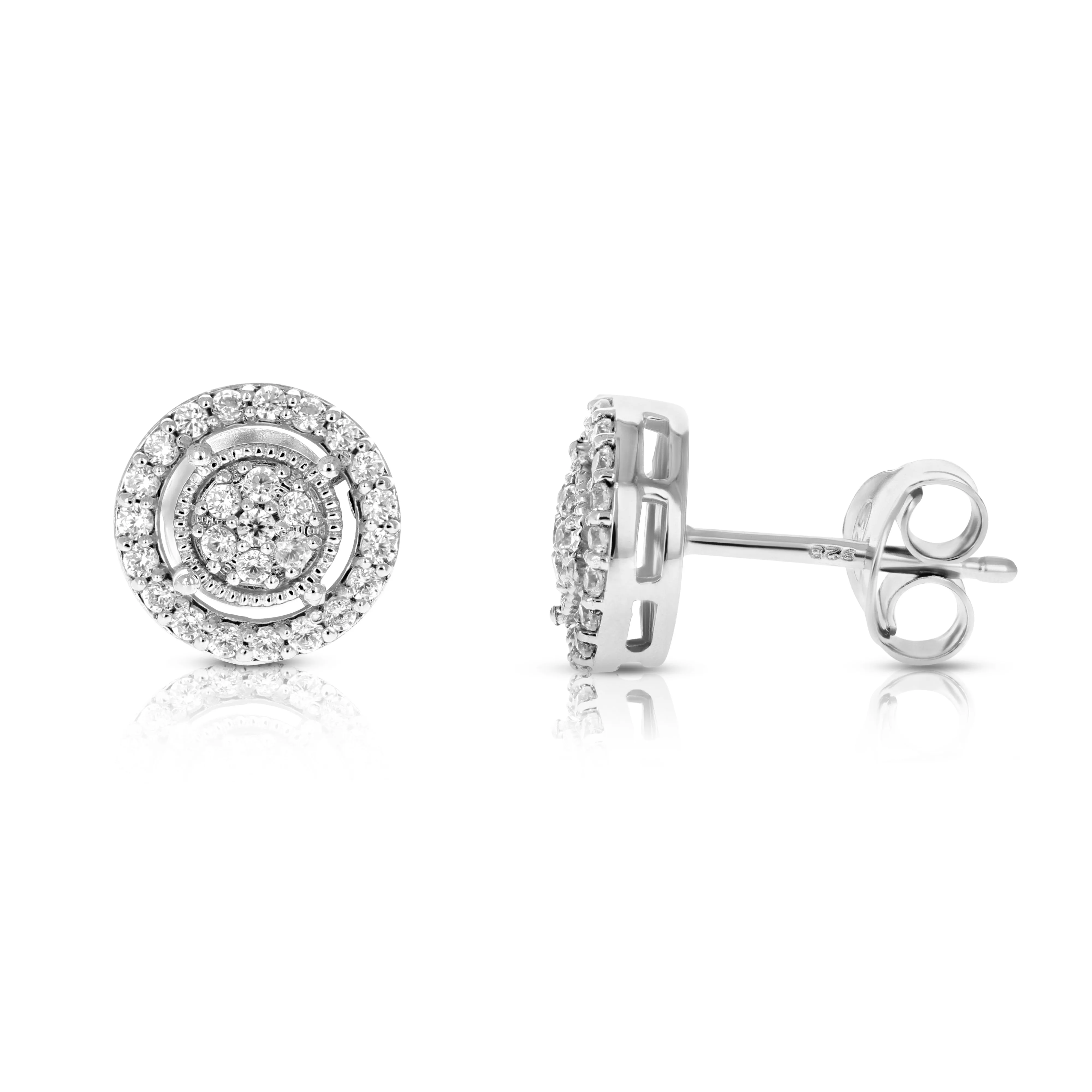 1/2 cttw Diamond Stud Composite Earrings in Silver