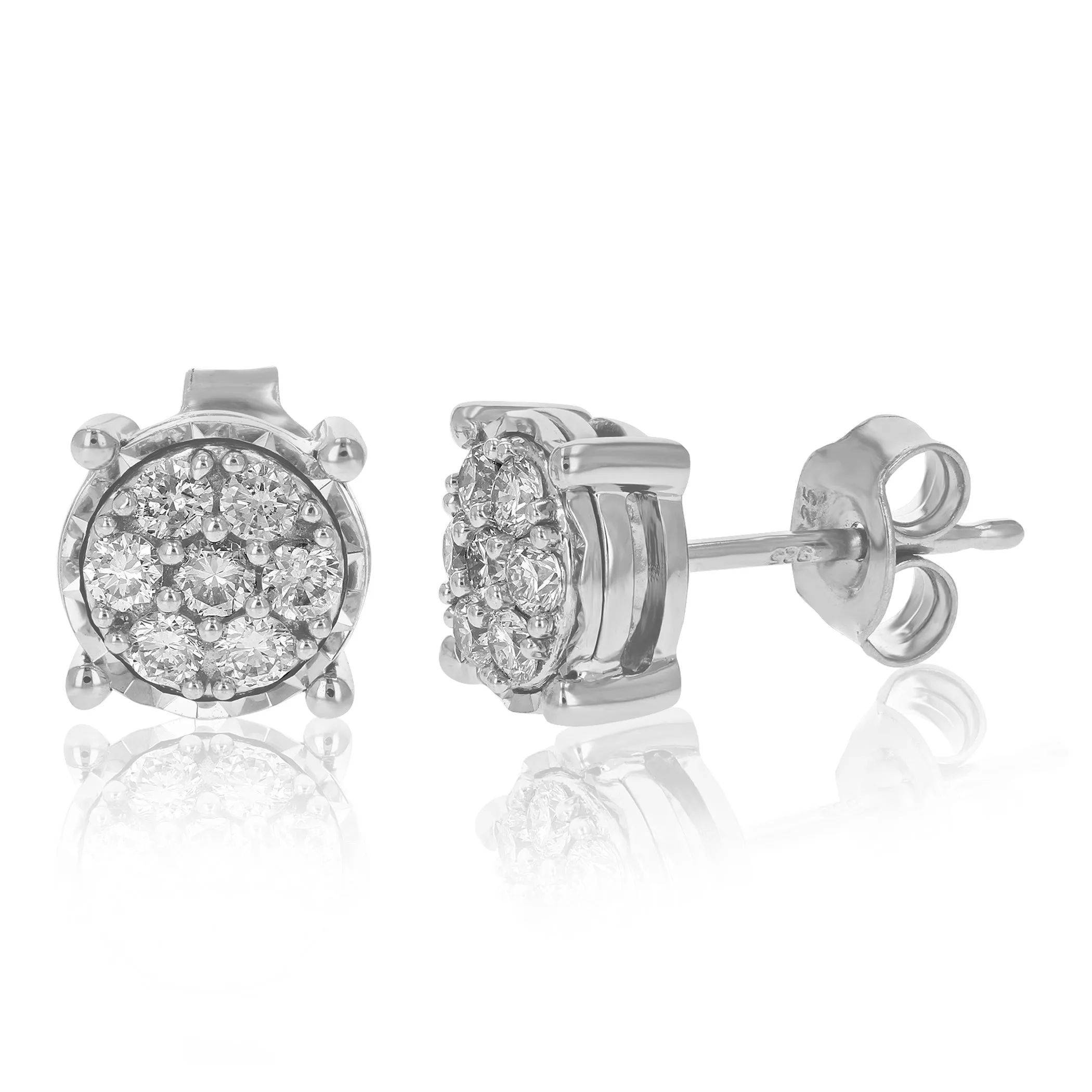 1/2 cttw Lab Grown Diamond Classic Stud Earrings Sterling Silver