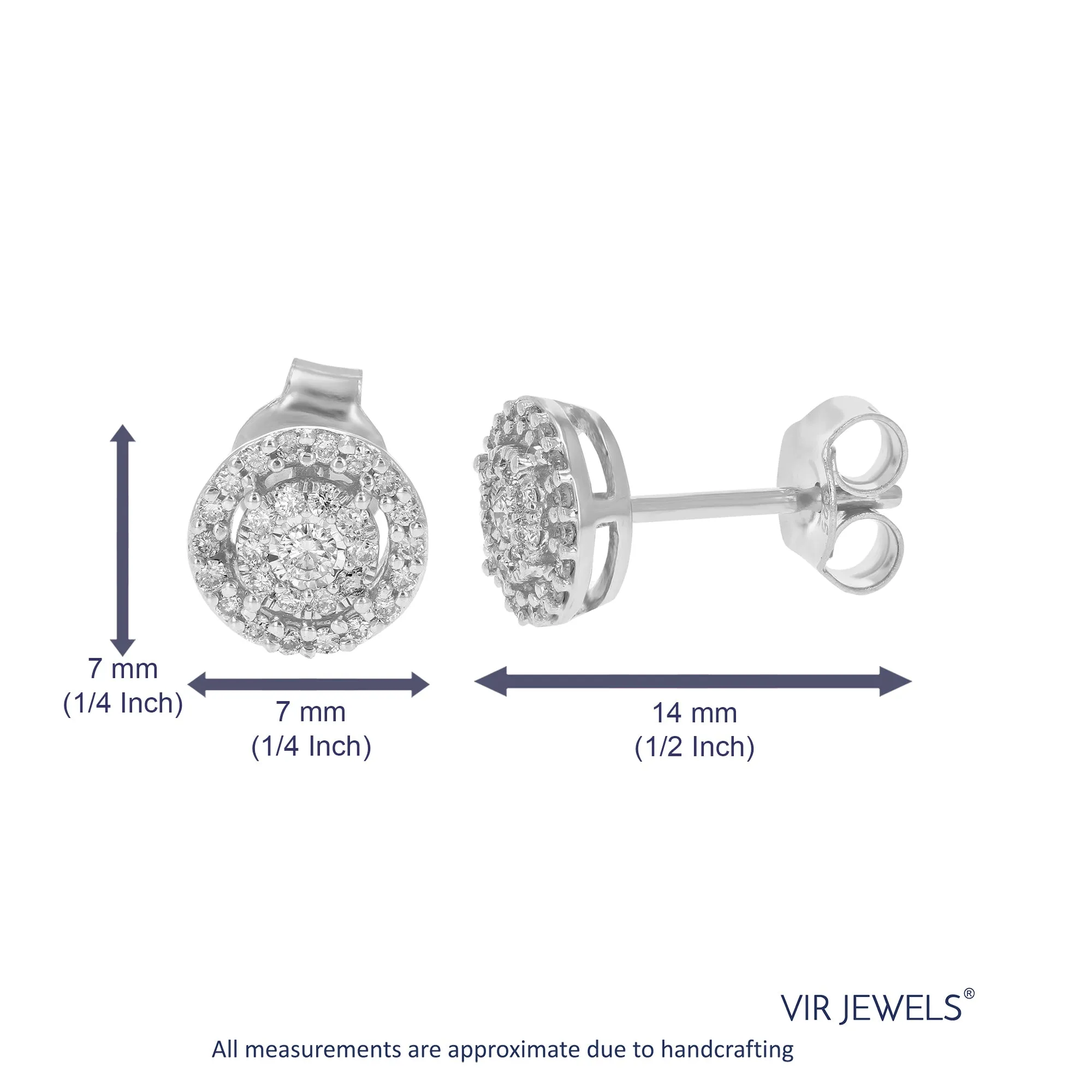 1/4 cttw Composite Diamond Stud Earrings in .925 Sterling Silver