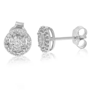 1/4 cttw Composite Diamond Stud Earrings in .925 Sterling Silver