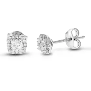 1/4 cttw Diamond Cushion Composite Stud Earrings in Silver