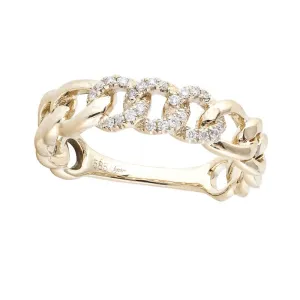 14k Rose Gold Diamond Link Ring