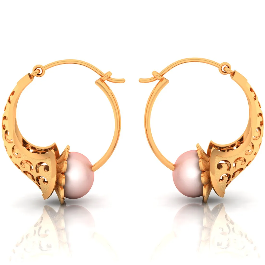 14k Unique Gold Earrings With Detailed Artistry