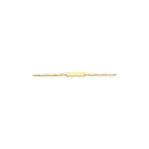 14K Yellow Gold Engraveable Figaro Link Baby Child Id Bracelet