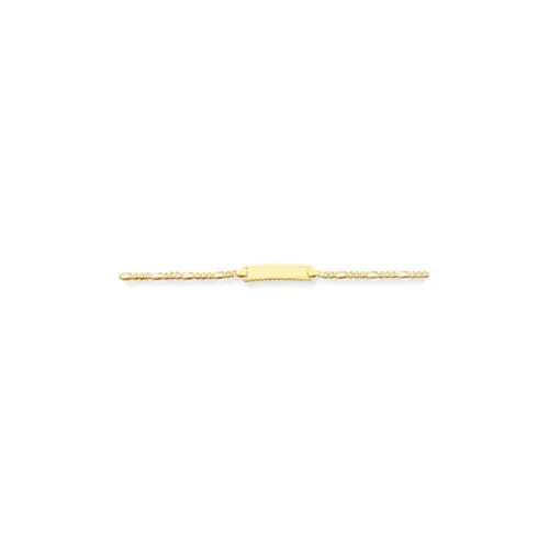 14K Yellow Gold Engraveable Figaro Link Baby Child Id Bracelet