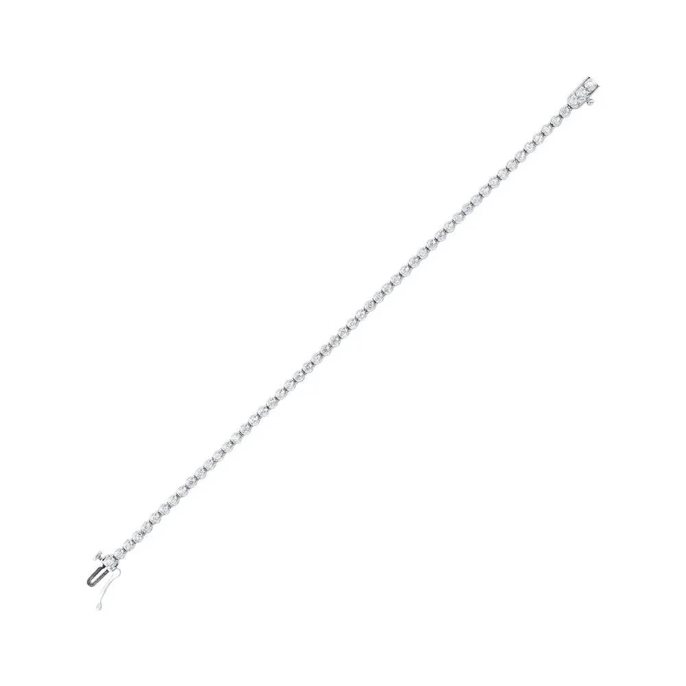 14KT White Gold & Diamond Classic Book Tennis Bracelet  - 1 ctw