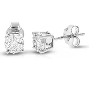 1/5 cttw Composite Diamond Classic Stud Earrings in Sterling Silver