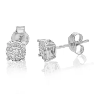 1/6 cttw Lab Grown Diamond Stud Earrings in .925 Sterling Silver