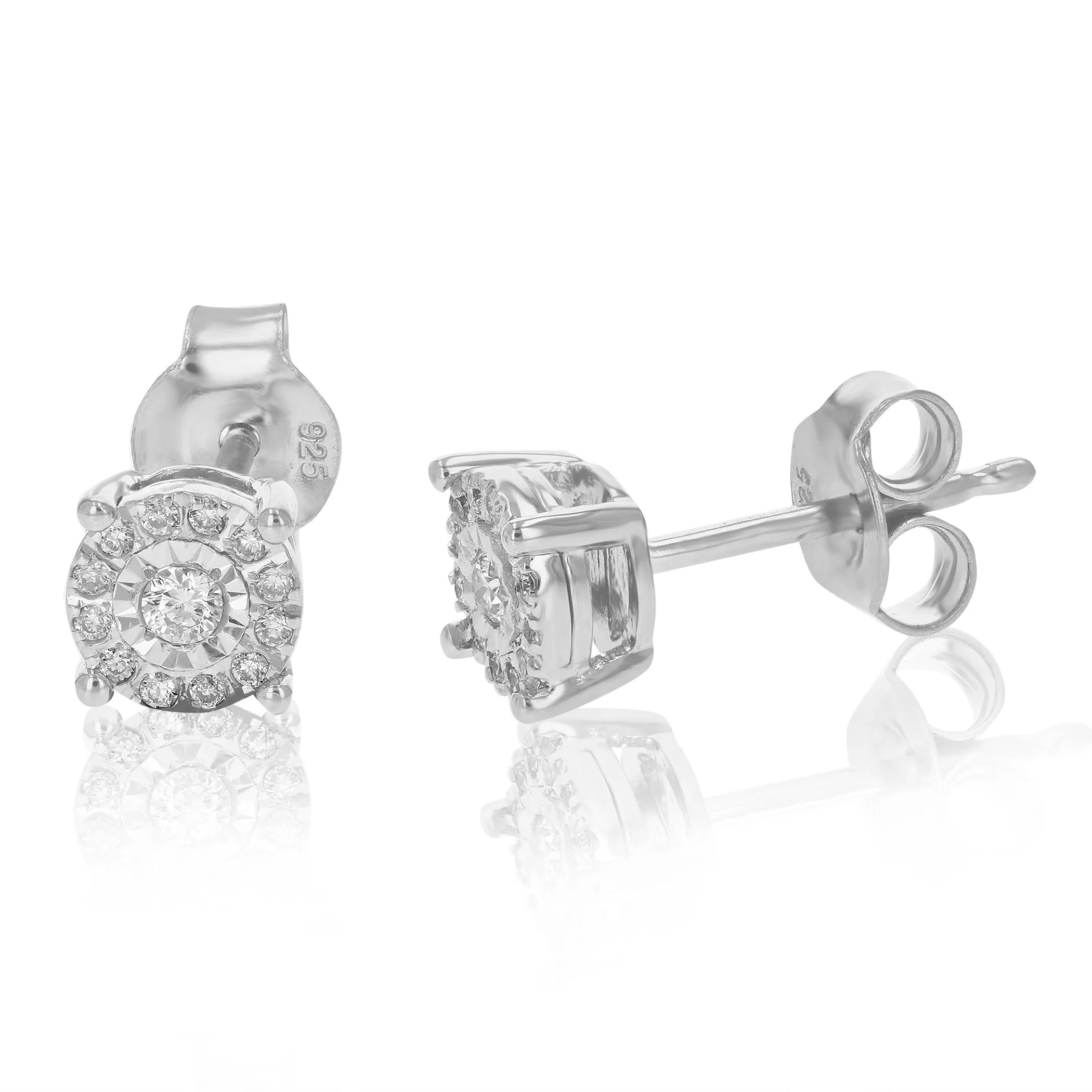 1/6 cttw Lab Grown Diamond Stud Earrings in .925 Sterling Silver