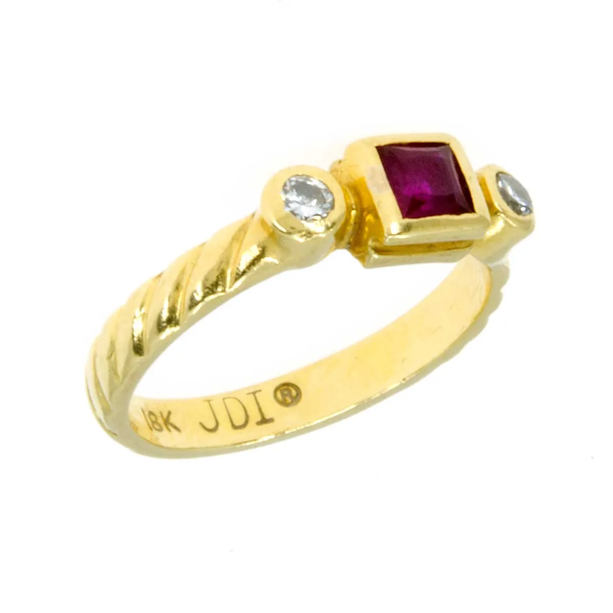 18K Ruby & Diamond Stacking Ring