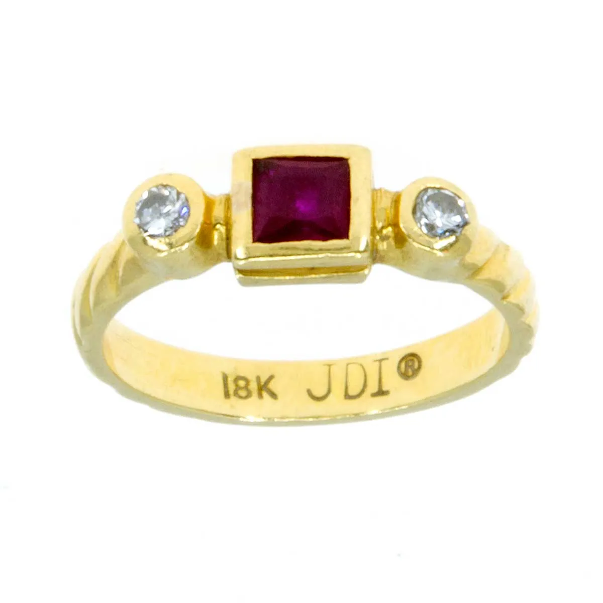 18K Ruby & Diamond Stacking Ring