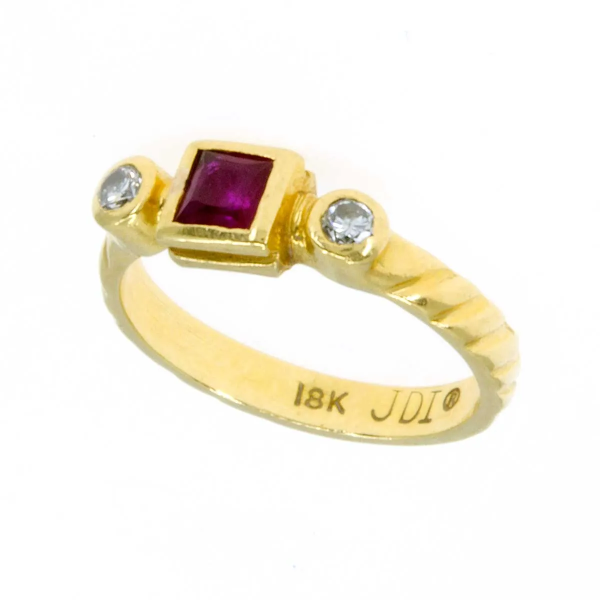 18K Ruby & Diamond Stacking Ring