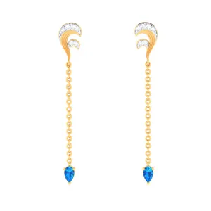 18k Unique Monsoon Essential Gold Diamond Earrings For Women