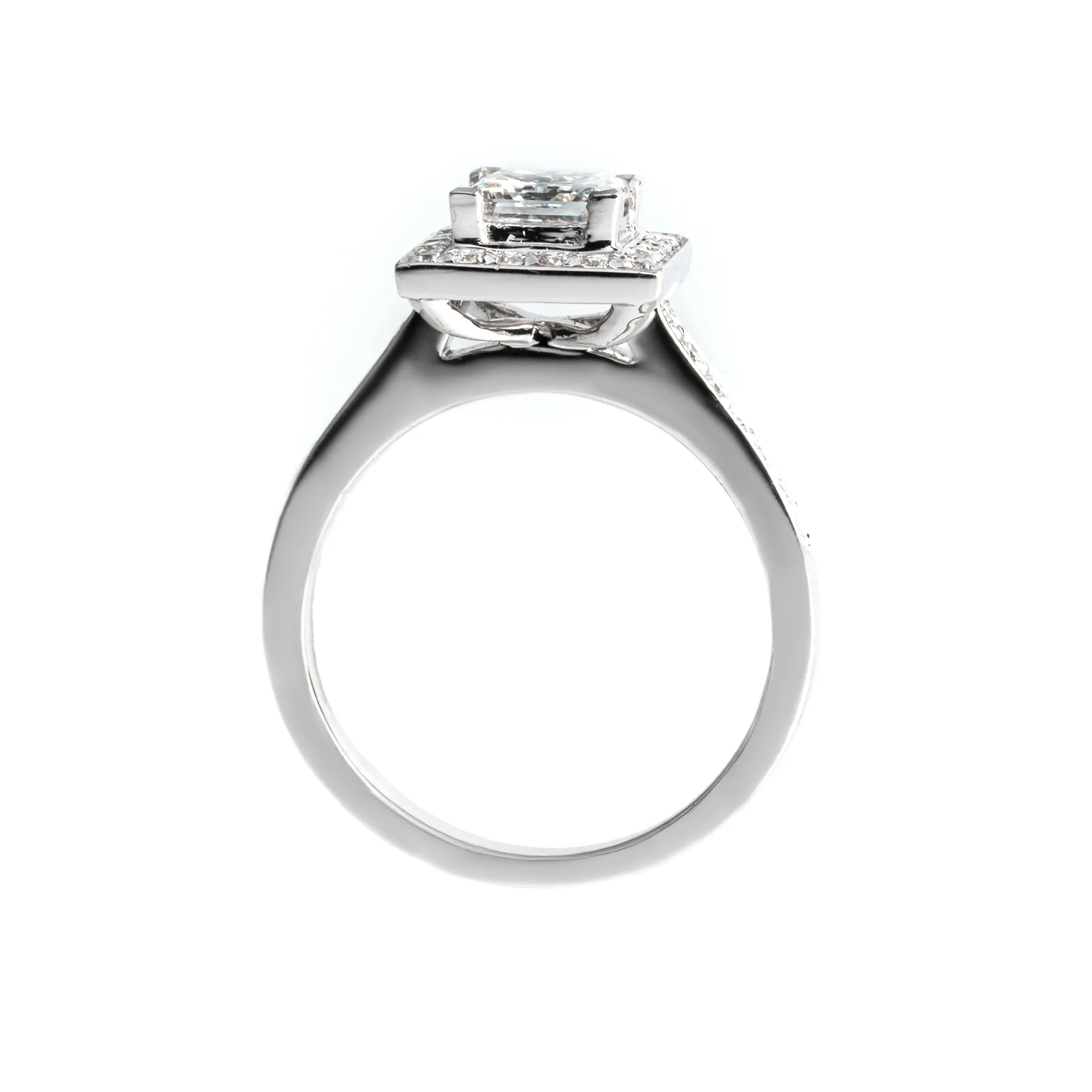 18K White Gold Tdw. 1.29ct Diamond Engagement Ring - 20543686