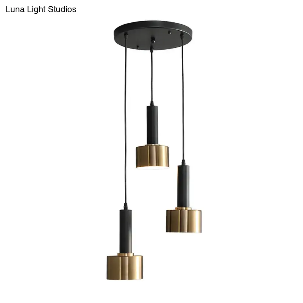 3-Head Brass Grenade Shaped Ceiling Light - Metallic Suspension Fixture