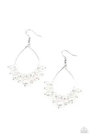 5th Avenue Appeal - White Paparazzi Earring