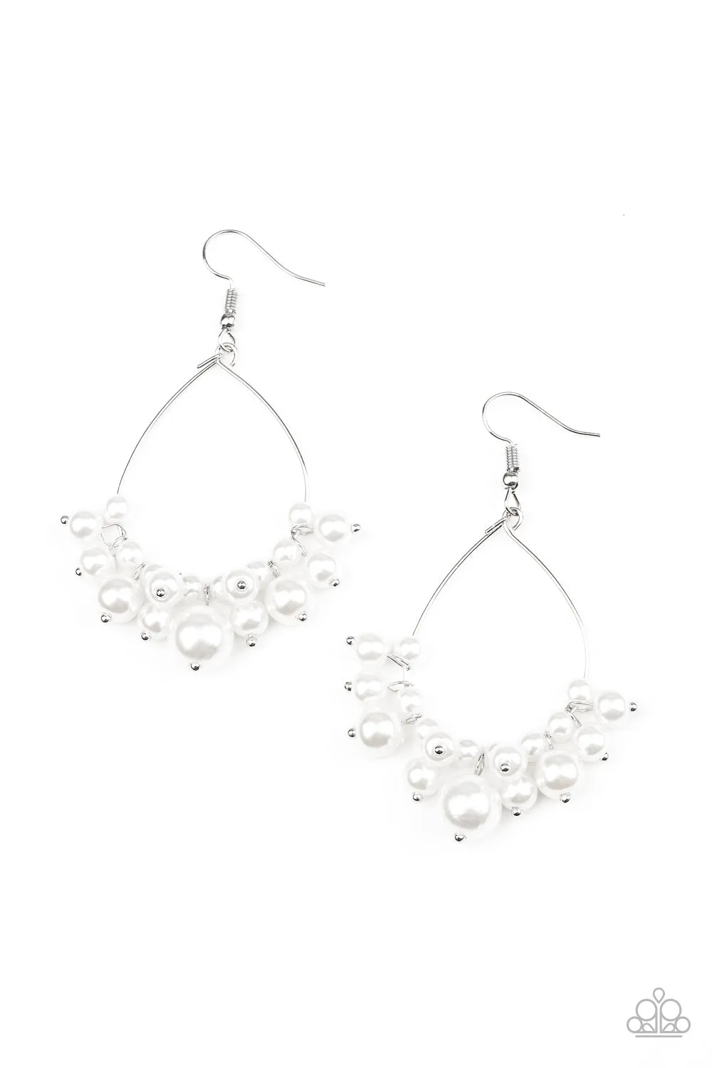 5th Avenue Appeal - White Paparazzi Earring