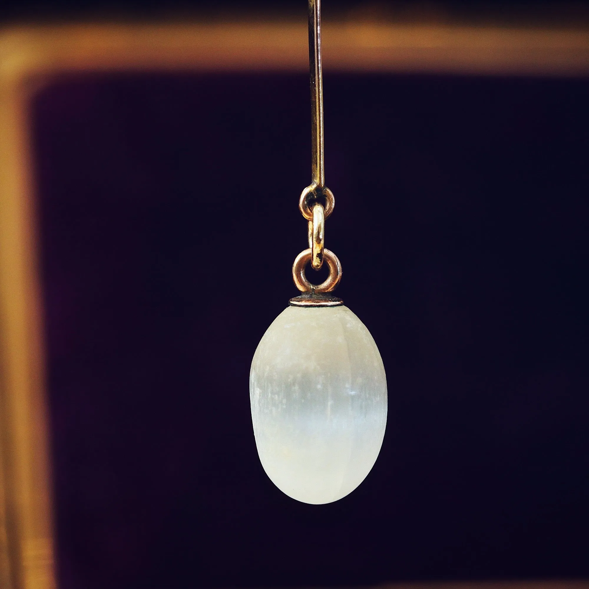 A Graceful Pair of Selenite Drop Earrings