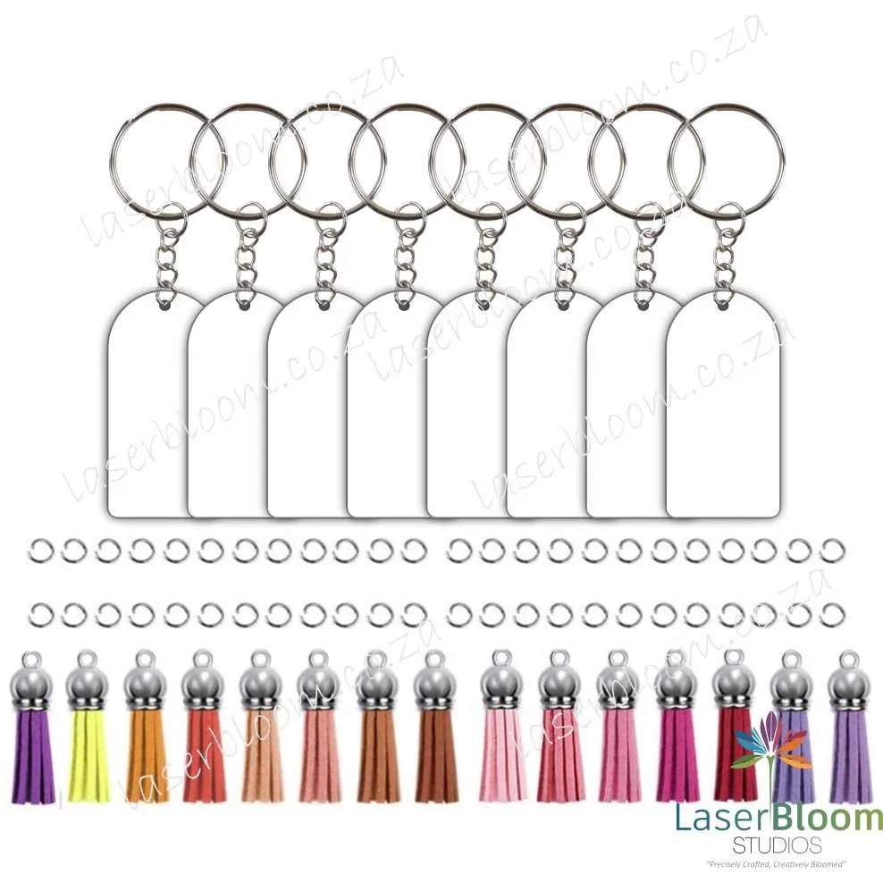 Acrylic Blank Arch Keyring Tassel Kit ~ Select Your Thickness (1.5mm, 2mm, 3mm)