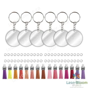 Acrylic Blank Disc Keyring Tassel Kit ~ Select Your Thickness (1.5mm, 2mm, 3mm)