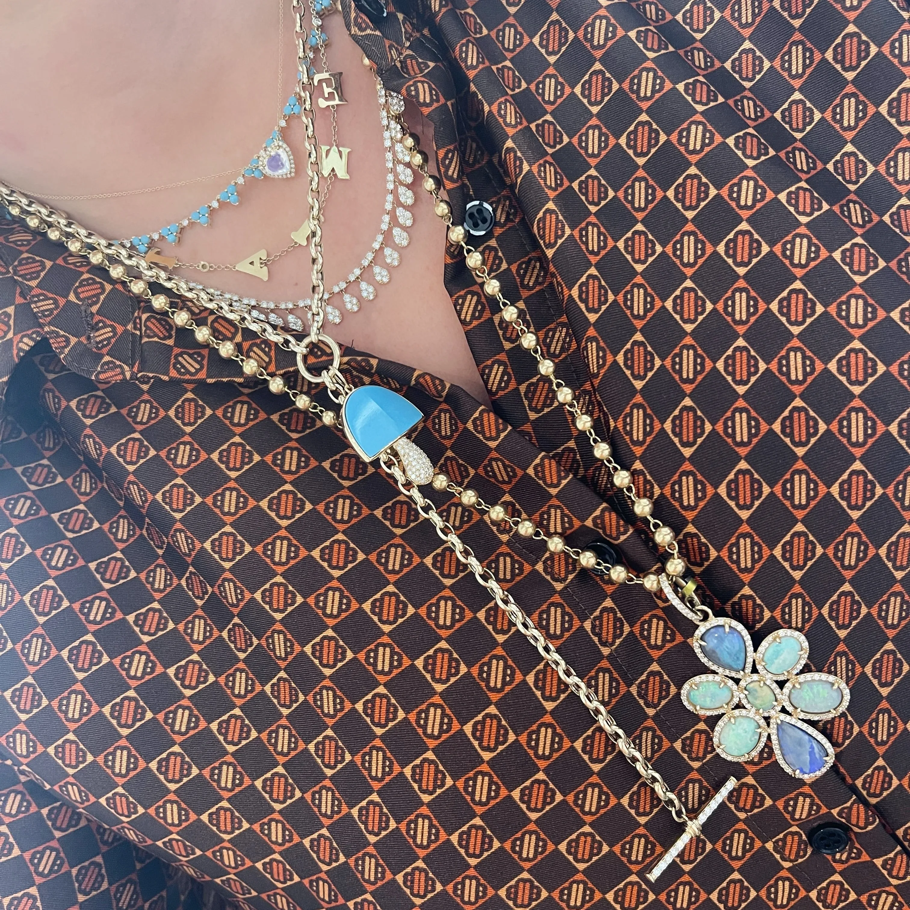 Adore My Turquoise & Diamond Trio Necklace