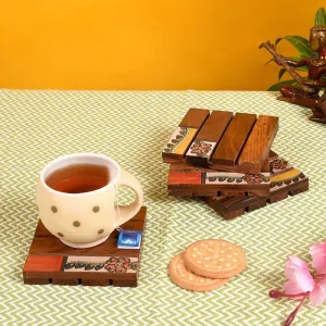 Akshata Wooden Coaster - Set Of Four