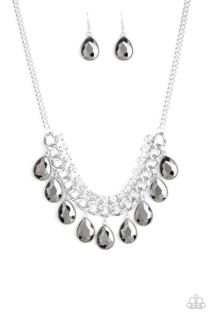 All Toget-HEIR now Silver Teardrop Necklace - Paparazzi Accessories