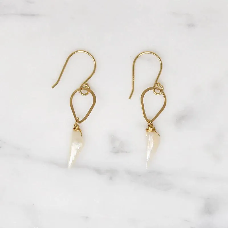 American River Pearl on Handmade Gold Detail Earrings by brunet