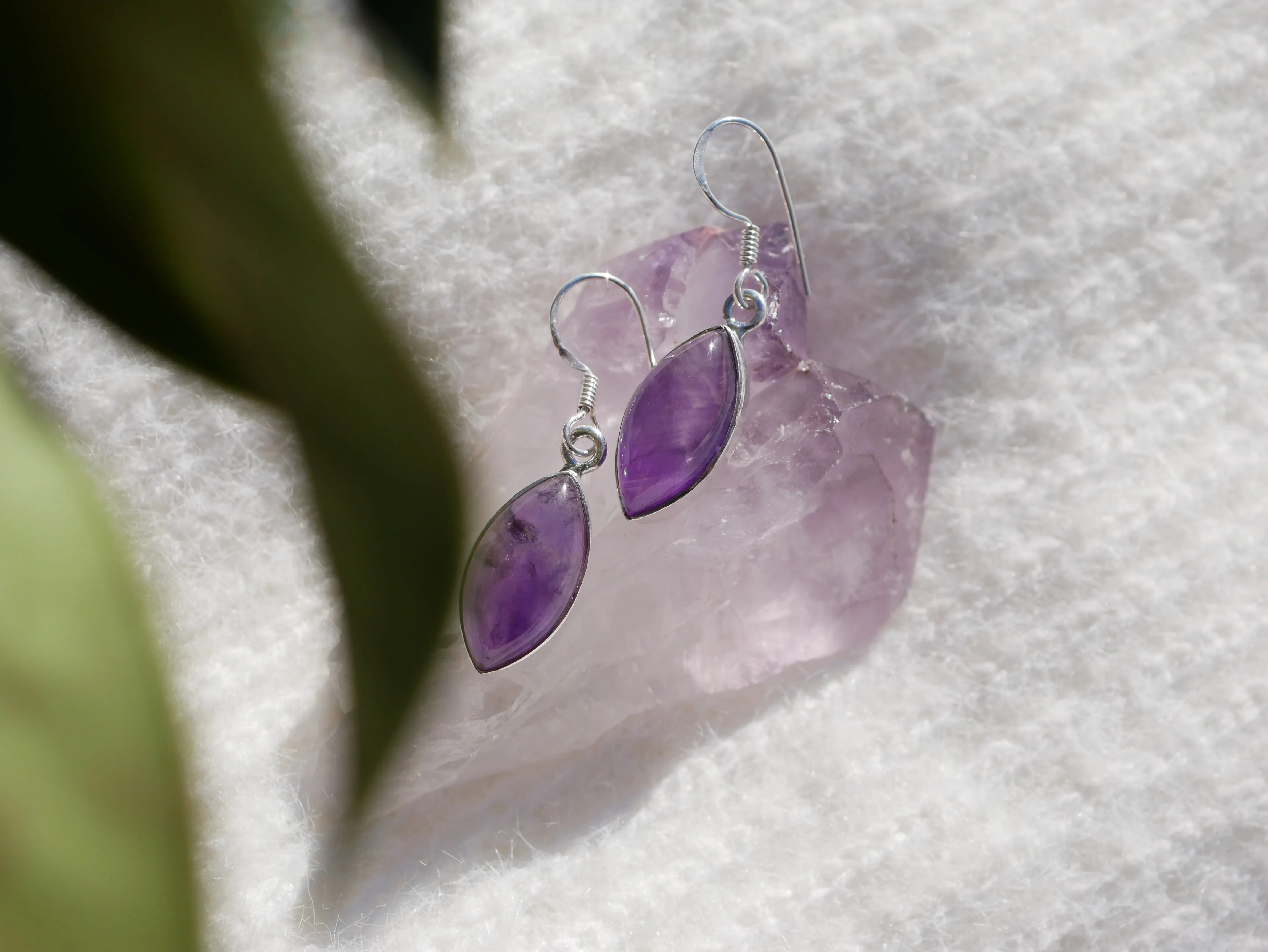 Amethyst Akoni Earrings - Marquise