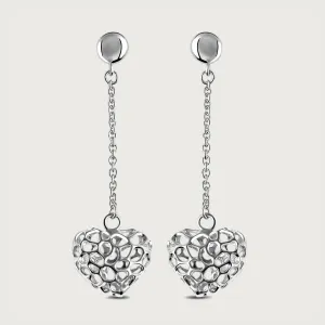 Amore Heart Chain Earrings   Amore Heart Charm Pendant