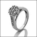 Anniversary Flower Top Round Cubic Zirconia Cz Ring