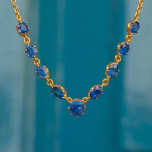 Antique 15ct Gold Sapphire Necklace, 7.20ct