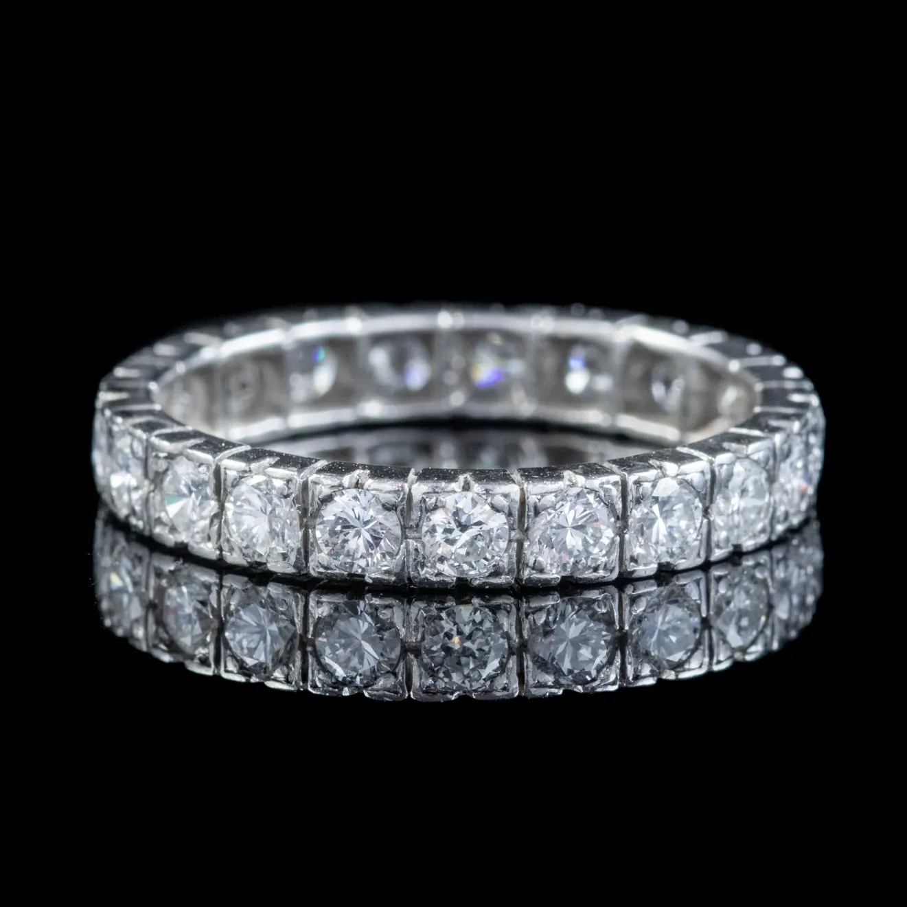 Antique Art Deco French Diamond Full Eternity Ring Platinum 3.5Ct Of Diamond Circa 1920