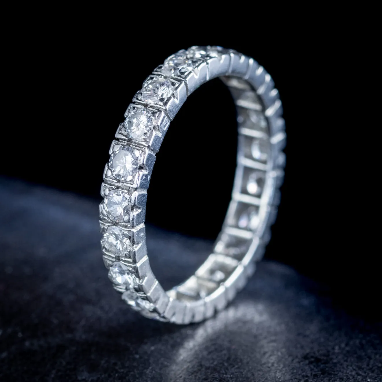 Antique Art Deco French Diamond Full Eternity Ring Platinum 3.5Ct Of Diamond Circa 1920