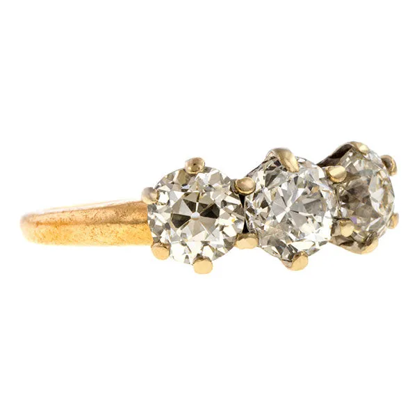 Antique Three Stone Ring, TRB 0.75ct