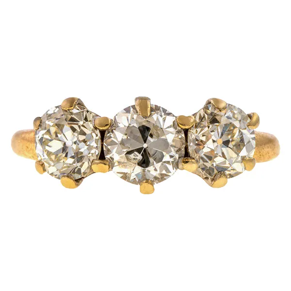 Antique Three Stone Ring, TRB 0.75ct