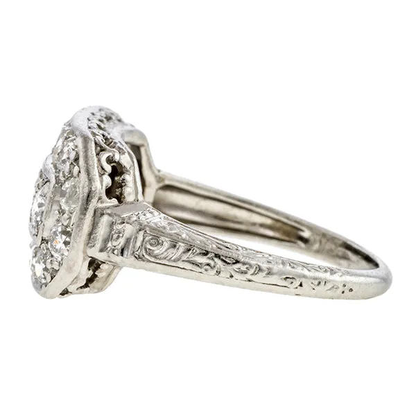 Art Deco Diamond Cluster Ring