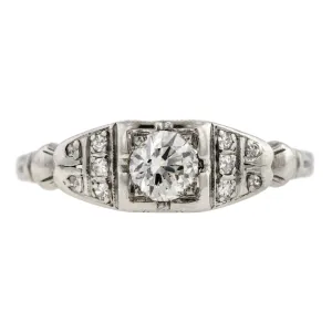 Art Deco Diamond Engagement Ring, RBC 0.29ct.