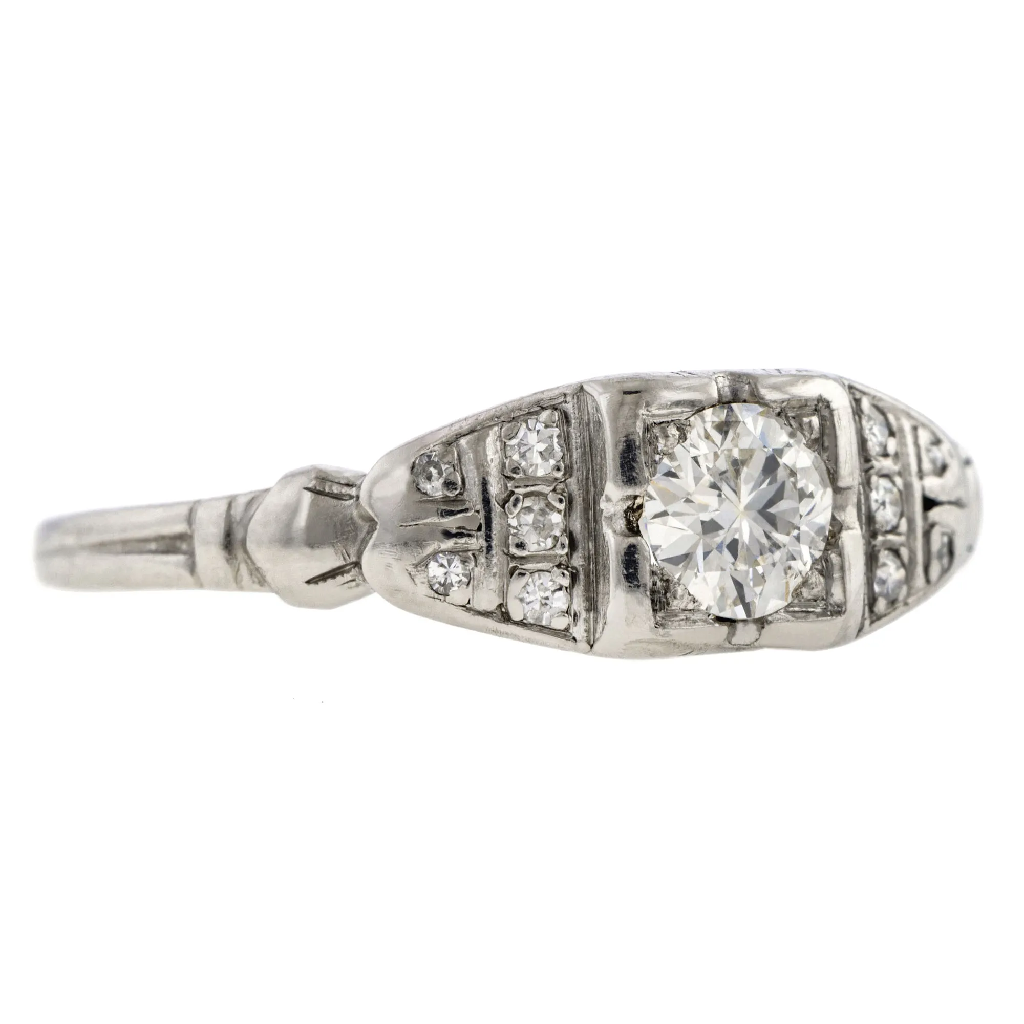 Art Deco Diamond Engagement Ring, RBC 0.29ct.