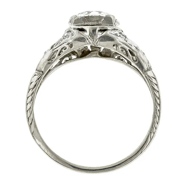 Art Deco Engagement Ring, RBC 1.55ct