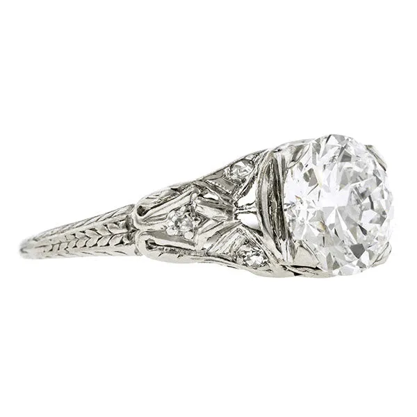 Art Deco Engagement Ring, RBC 1.55ct