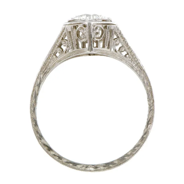 Art Deco Engagement Ring, TRB 0.91ct