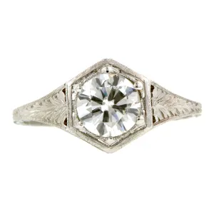 Art Deco Engagement Ring, TRB 0.91ct