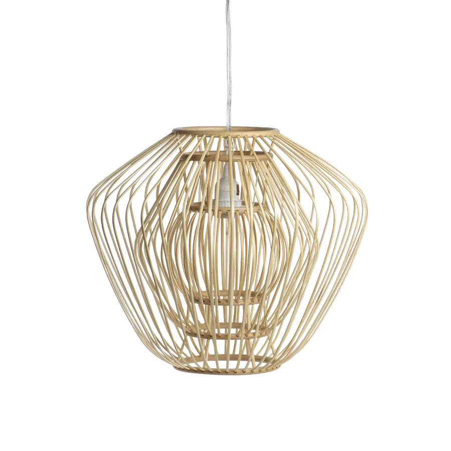 Bamboo & Rattan Layered Pendants