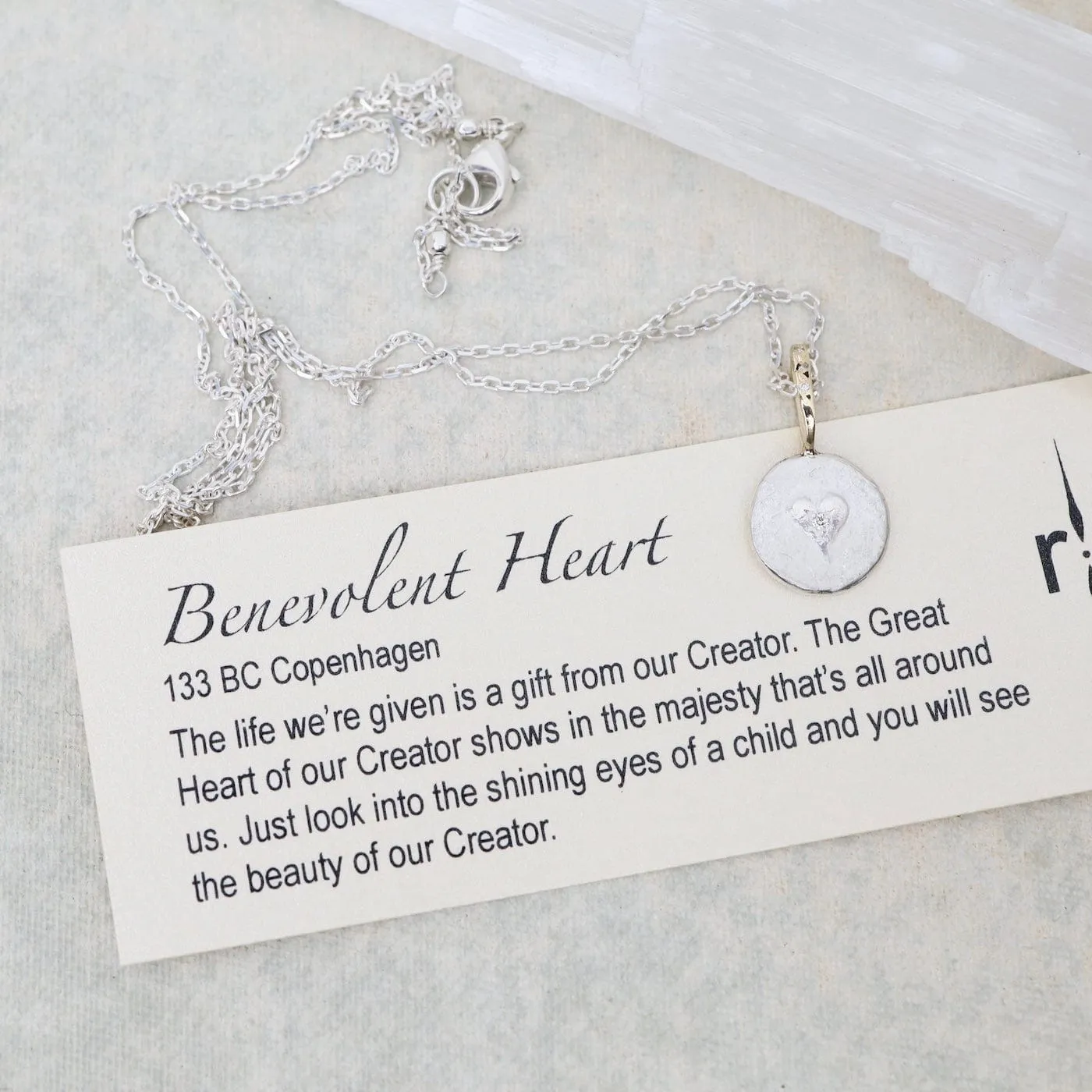 Benevolent Heart Artifact Sterling Silver & 14k Gold Necklace