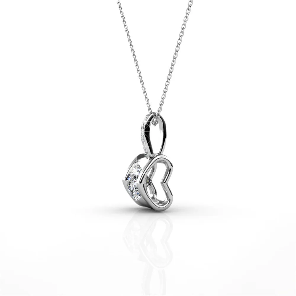 Billie 18k White Gold Pendant Necklace with Round Cut Swarovski Crystals - Fab Friday Flash Sale