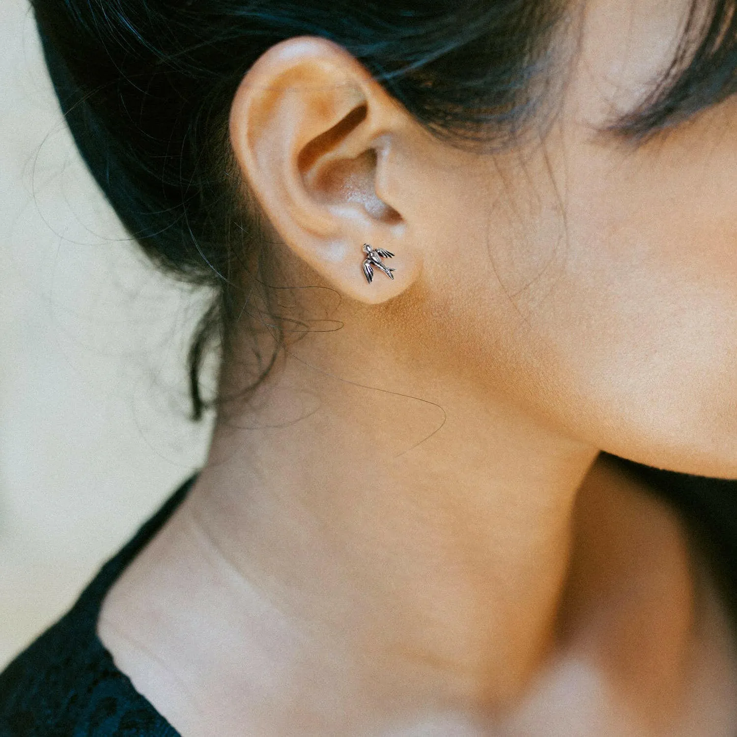 Bird Sterling Silver Stud Earrings with Mum card - Unique Gift for Mums